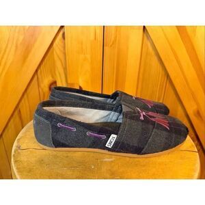 TOMS GREY PLAID TASSEL TARTAN WOMEN'S CLASSICS Size 8